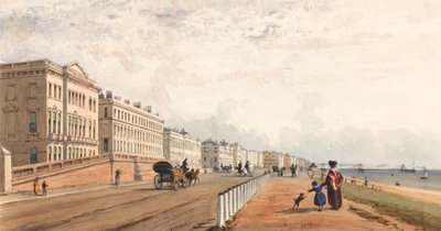 Brighton : la façade et la jetée en chaîne vue de loin - Frederick William Woledge