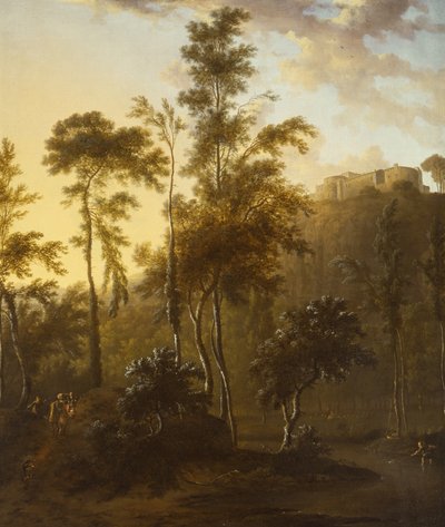 Paysage italianisant avec pêcheurs - Frederick de Moucheron