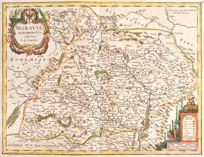 Carte de la Moravie, République tchèque - Frederick de Wit