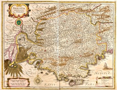 Carte de la Provence (France) (gravure) - Frederick de Wit