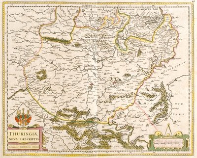 Carte de la Thuringe, Allemagne - Frederick de Wit