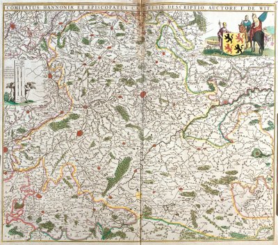 Carte du Comté de Hainaut (Belgique) et de l