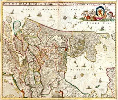 Carte du Comté de Hollande - Frederick de Wit