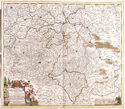 Carte du Duché de Saxe, Allemagne - Frederick de Wit