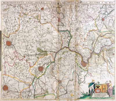 Carte des Marquisats du Saint-Empire romain germanique et de la Seigneurie de Malines (Pays-Bas) (gravure) - Frederick de Wit