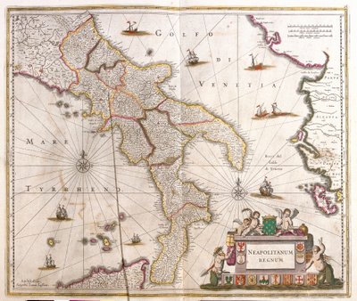 Carte du Royaume de Naples (Italie) - Frederick de Wit