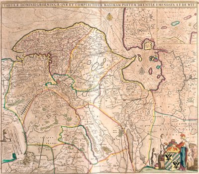 Carte de la province de Groningue (Pays-Bas) - Frederick de Wit