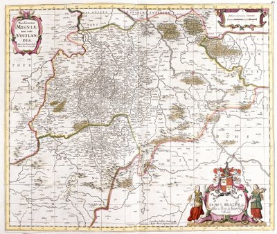 Carte de la marche (margraviat) de Misnie (Allemagne) (gravure) - Frederick de Wit