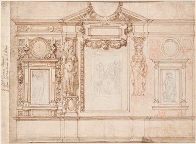 Dessin pour une décoration murale avec croquis collés d