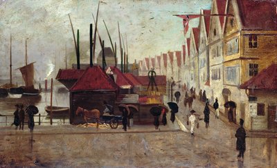 Le quai à Bergen - Frederik Collett