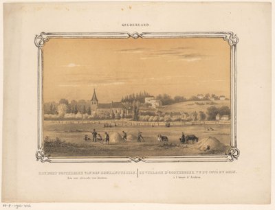 Gezicht op Oosterbeek met hooiende figuren - Frederik Lodewijk Huygens
