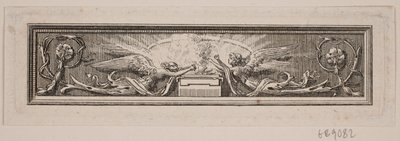 Ornement avec autel et deux anges - Frederik Ludvig  Bradt