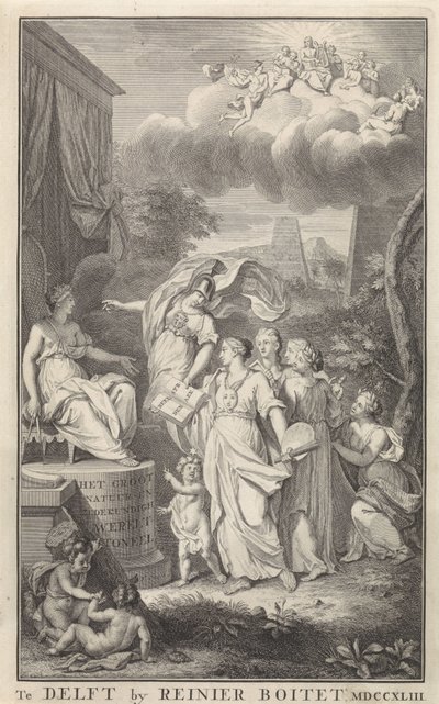 Minerva et les Arts devant une figure trônante - Frederik Ottens