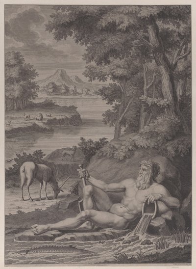 Dieu de la rivière dans un paysage, 1725 - Frederik Ottens