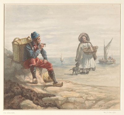 Pêcheurs sur la plage - Frederik Willem Zürcher
