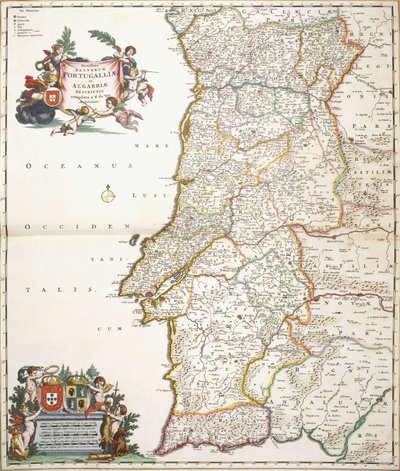 Carte montrant le Portugal - Frederik de Wit