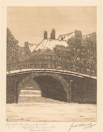 Herengracht près de Reguliersgracht, Amsterdam - Frederik van der Harst (signed by artist)