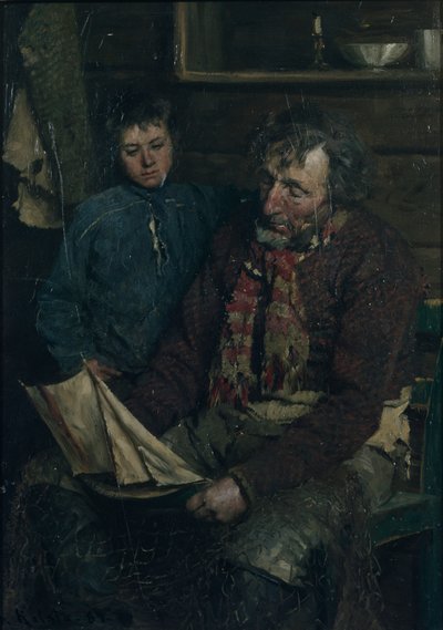 Pêcheur et son fils - Fredrik Kolstoe