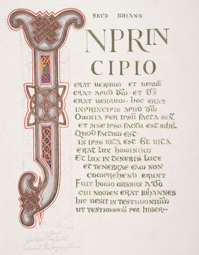 Feuille illuminée avec initiale I, 1830-62 - Freeman Gage Delamotte