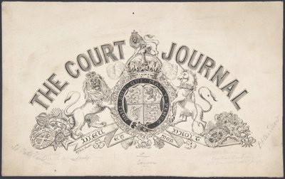 Conception de la page de titre pour The Court Journal, 1830-62 - Freeman Gage Delamotte