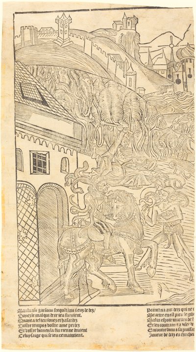 Un avertissement contre le jeu de dés - French 15th Century