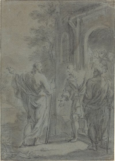 Figures (Christ appelant un des apôtres ?) - French 17th Century