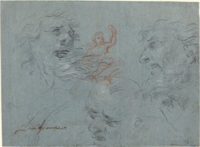 Étude de têtes [recto] - French 17th Century