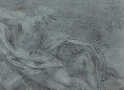 Deux Figures Allongées [verso] - French 17th Century
