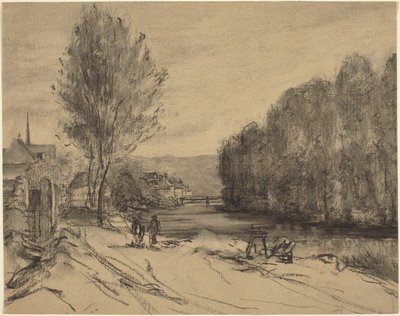 Un paysage avec une rivière - French 19th Century