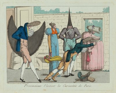 Provinciaux visitant les curiosités de Paris - French 19th Century
