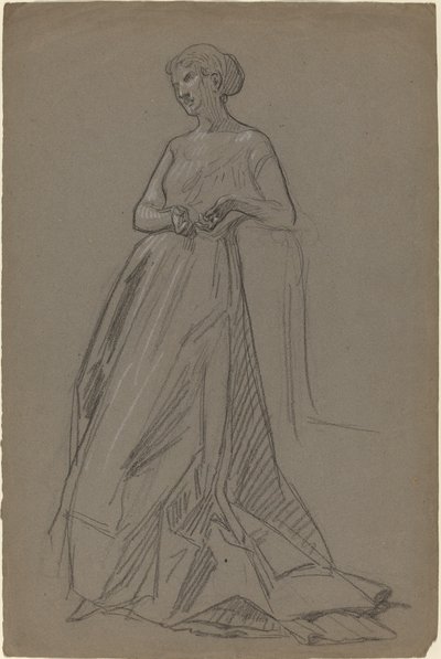 Femme debout appuyée sur son coude - French 19th Century