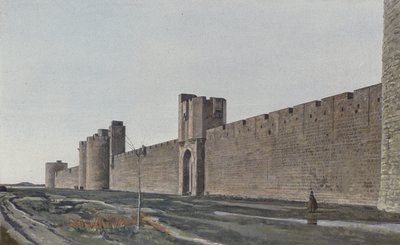 Aigues-Mortes, Vue extérieure des remparts, prise à l
