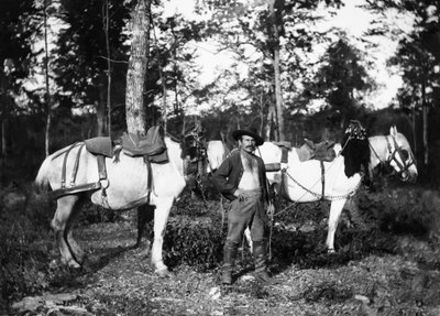 Bûcheron avec ses chevaux, dans les environs de Bourmont en Haute-Marne (Collection Ducos) - French Photographer