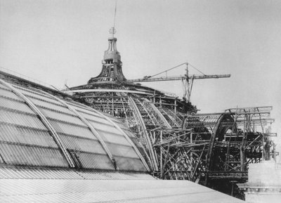 Construction du dôme du Grand Palais, pour l