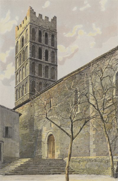 Elne, Église, Façade latérale S, et clocher - French Photographer