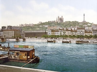 Fourvière depuis le quai Saint-Antoine, Lyon, pub. c.1900 - French Photographer