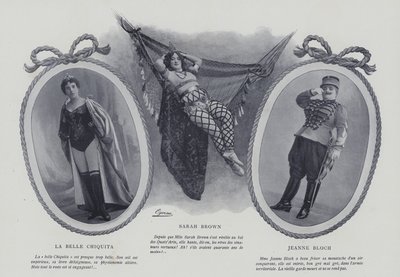 Actrices et chanteuses françaises La Belle Chiquita, Sarah Brown et Jeanne Bloch - French Photographer