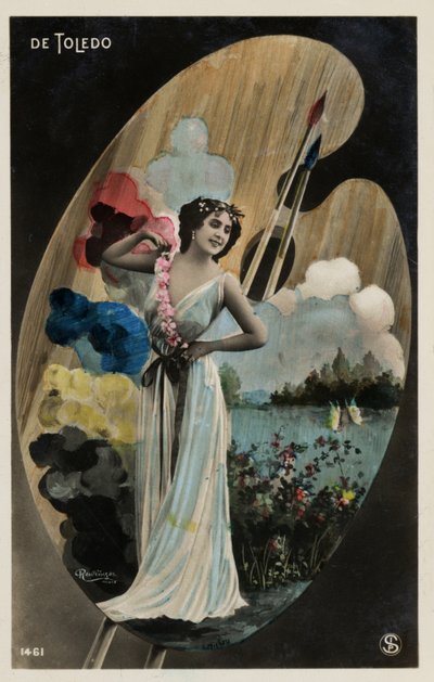 Fille avec une palette d
