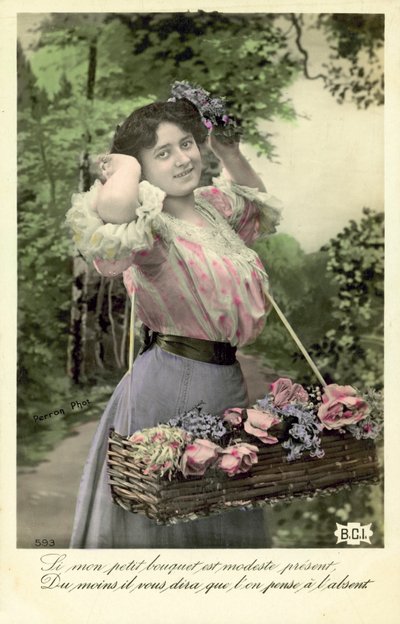 Fille avec des fleurs à vendre - French Photographer