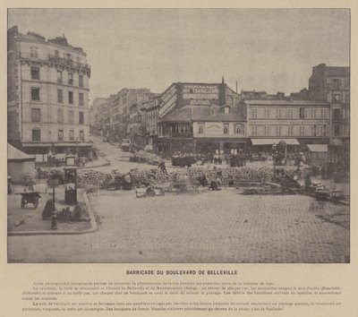 La Commune de Paris, barricade du boulevard de Belleville - French Photographer