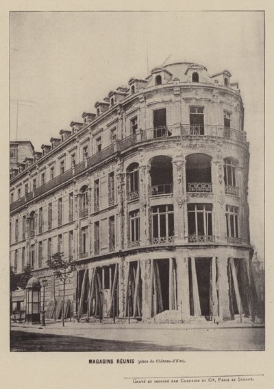 La Commune de Paris, Magasins Réunis, place du Château-d