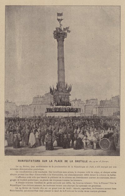 La Commune de Paris, Manifestations Sur La Place De La Bastille, du 24 au 28 février - French Photographer