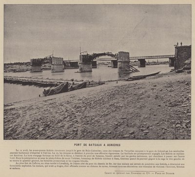 La Commune de Paris, Pont De Bateaux À Asnières - French Photographer