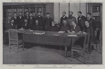 Louis Pasteur et ses collaborateurs travaillant sur un vaccin contre le croup à l