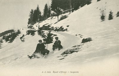 Lugeurs sur une montagne - French Photographer