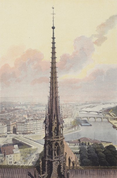Paris, Flèche de Notre-Dame, Vue prise de la Tour Sud - French Photographer