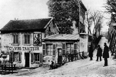 Paris: cabaret des assassins, cabaret du Lapin Agile rue des Saules - photographie, fin du 19e ou début du 20e siècle - French Photographer