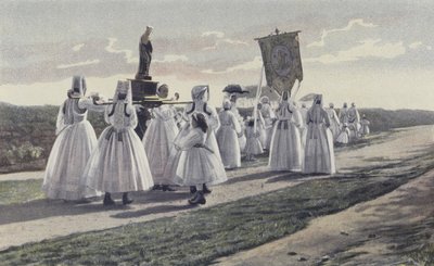 Ploaré, Pardon, Procession dans la campagne - French Photographer