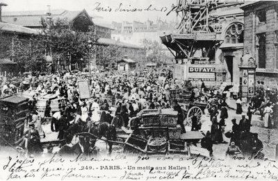 Carte postale des Halles, Paris, avant 1914 - French Photographer