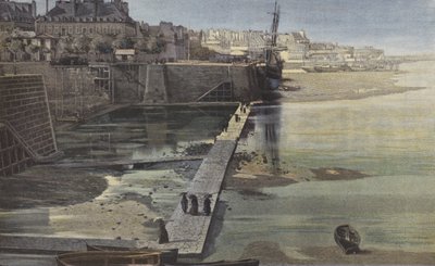 Saint-Servan, Le passage de Saint-Servan à Saint-Malo, à marée basse - French Photographer